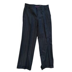 Ted Baker London Womens Pin Stripe Wool Trousers Pants Size 30L Charcoal Gray